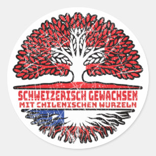 Sticker Rond Chili Chilenisch Schweizer Schweiz Baum Wurzel