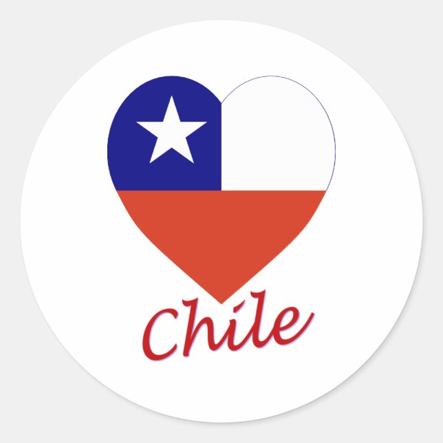 Sticker Rond Chili - Coeur du drapeau (Devant)