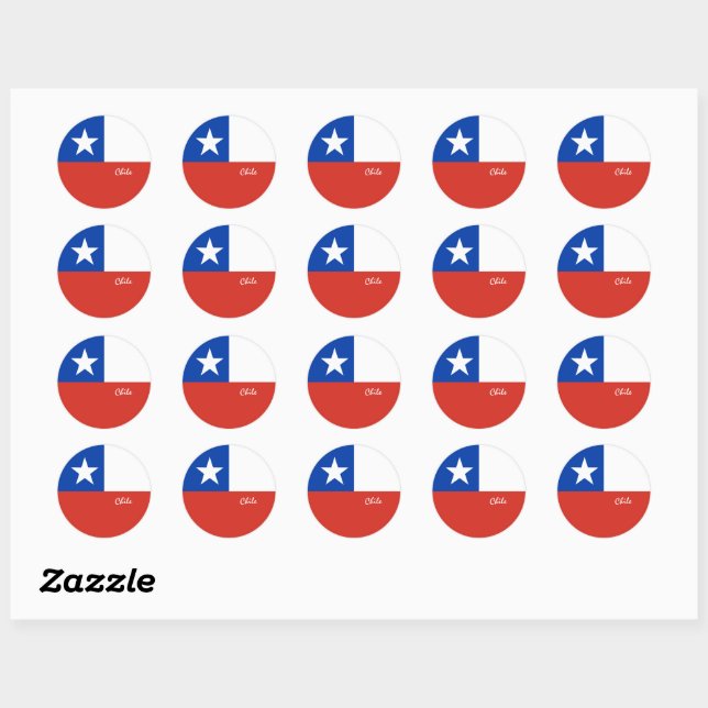 Sticker Rond Chili & patriotes du drapeau chilien, vacances / s (Feuille)
