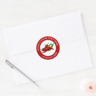 Sticker Rond Chili Peppers - Logo Texte Personnalisé Icône 1.5