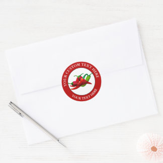 Sticker Rond Chili Peppers - Logo Texte Personnalisé Icône 1.5