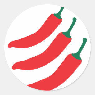 Sticker Rond Chili Red Hot Trois Popers