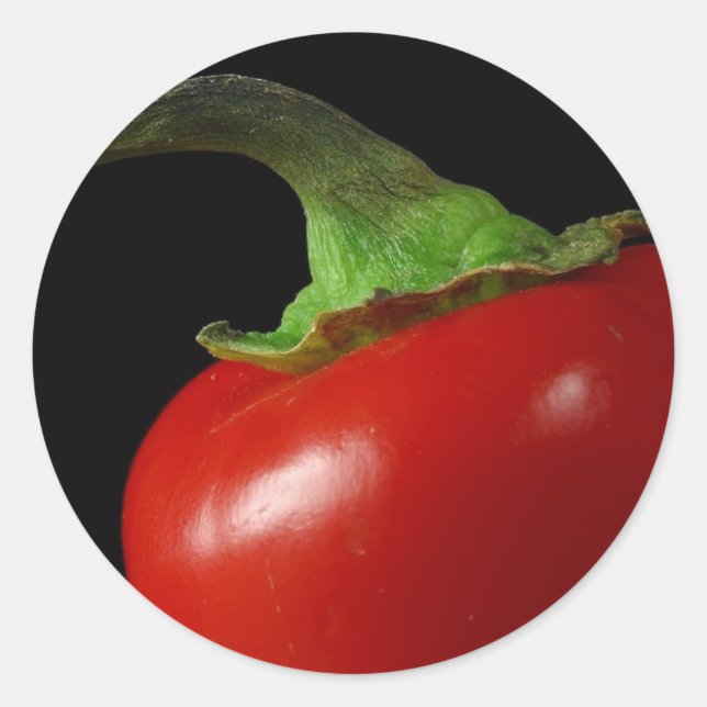 Sticker Rond Chili rouge (Devant)