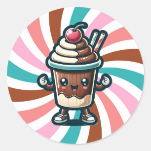 Sticker Rond Chill Chocolat Milkshake Pun