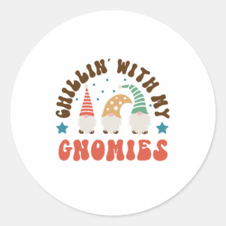 Sticker Rond Chillin cadeau de Noël avec mes nomies