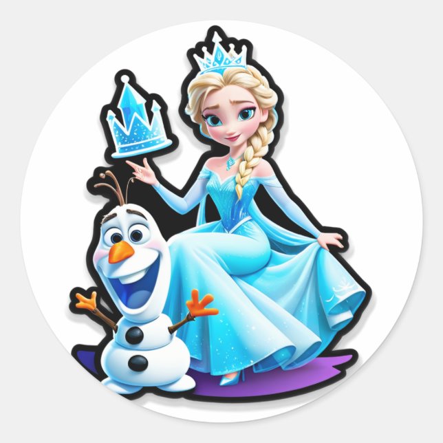 Sticker Rond Chillin’ with Elsa on My Birthday! (Devant)