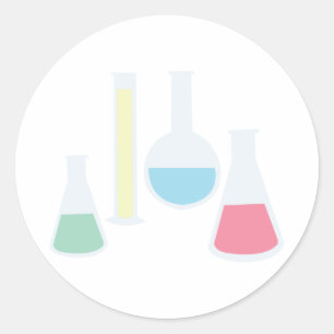 Sticker Rond Chimie Beakers