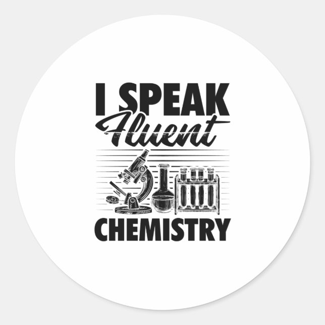 Sticker Rond Chimie, paroles de l'enseignant | Cadeaux d'étudia (Devant)