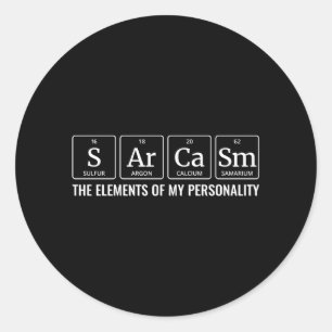 Sticker Rond Chimie Tableau Périodique Personalité Sarcasme