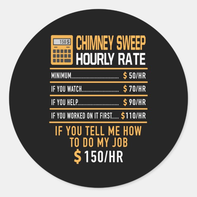 Sticker Rond Chimney Balayage Horaire Travail (Devant)