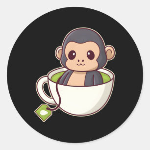 Sticker Rond Chimpanzé
