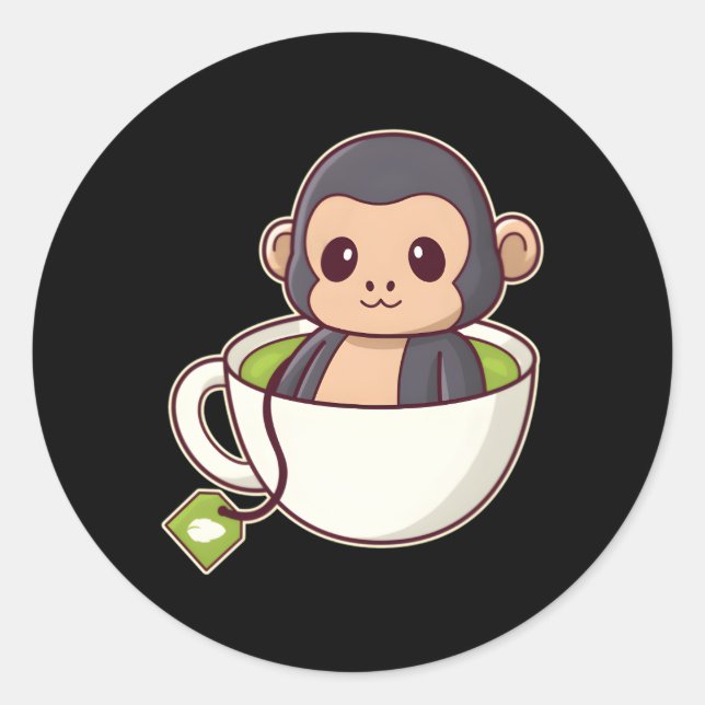Sticker Rond Chimpanzé (Devant)