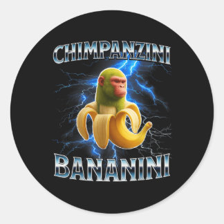 Sticker Rond Chimpanzini Bananini Funny Italien Brainrot mème B