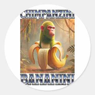 Sticker Rond Chimpanzini Bananini - Mème Italien de Brainrot