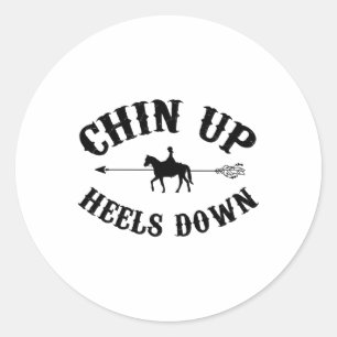 Sticker Rond Chin Haut Talons Bas Cheval équitation équitation