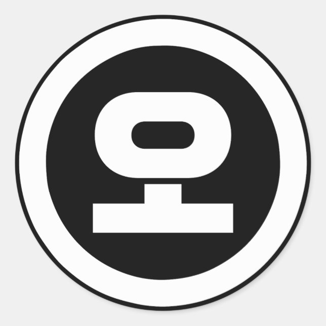 Sticker Rond Chine coréenne Numéro 5 Cinq 오 (Devant)