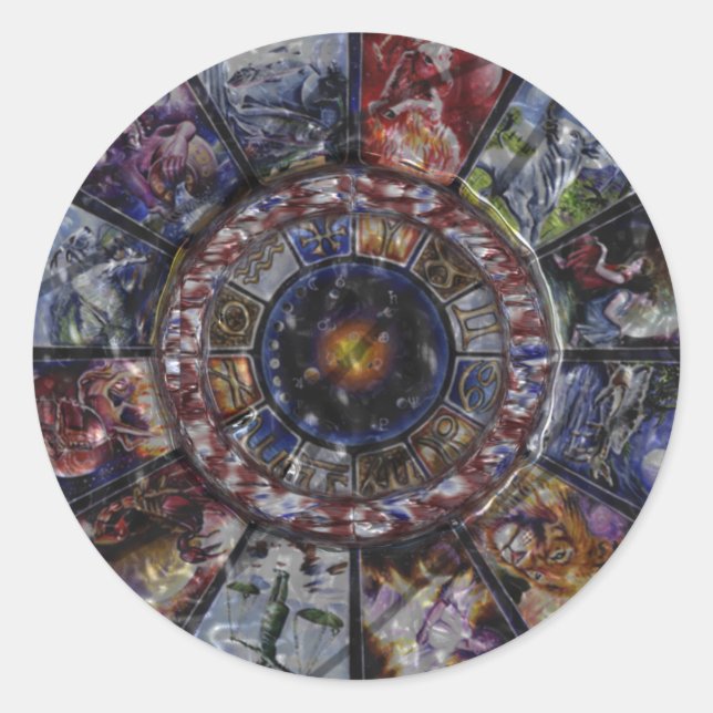 Sticker Rond Chine Horoscope Zodiac Wheel Sitckers (Devant)