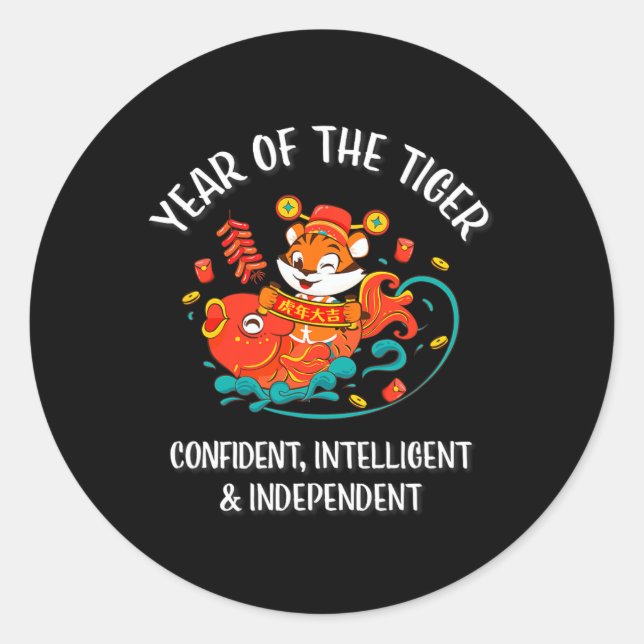 Sticker Rond Chinese New Year Of The Tiger 2022  (Devant)