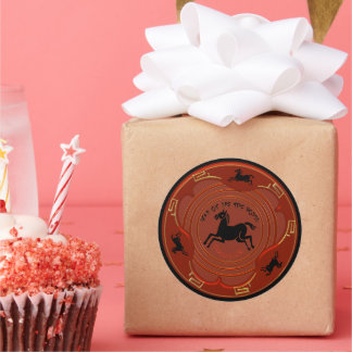 Sticker Rond Chinese New Year - Year of the Fire Horse