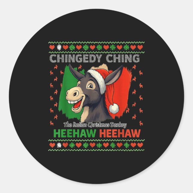 Sticker Rond Chingedy Ching Dominick The Italian Christmas Xmas (Devant)