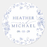 Chinoiserie French Blue Victorian Floral Mariage