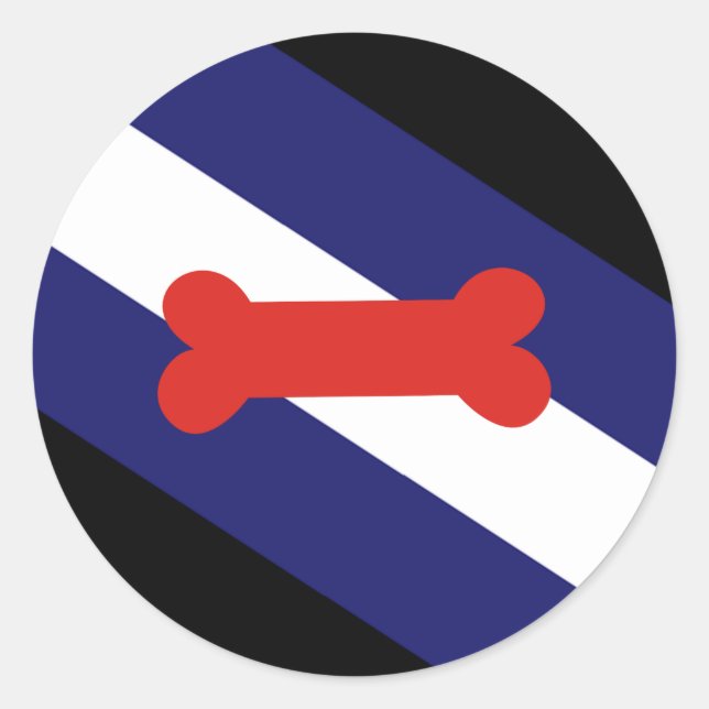 Sticker Rond Chiot Jouer à la fierté drapeau (Devant)