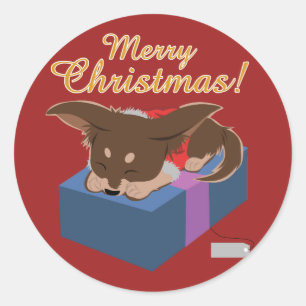 Sticker Rond Chiot présent