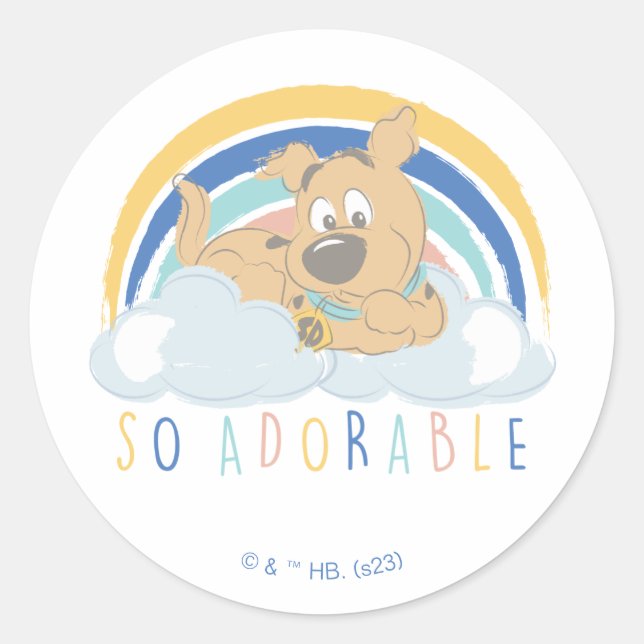 Sticker Rond Chiot Scooby-Doo "tellement adorable" (Devant)
