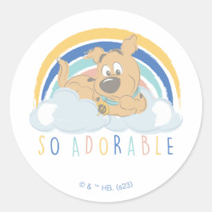 Sticker Rond Chiot Scooby-Doo "tellement adorable"