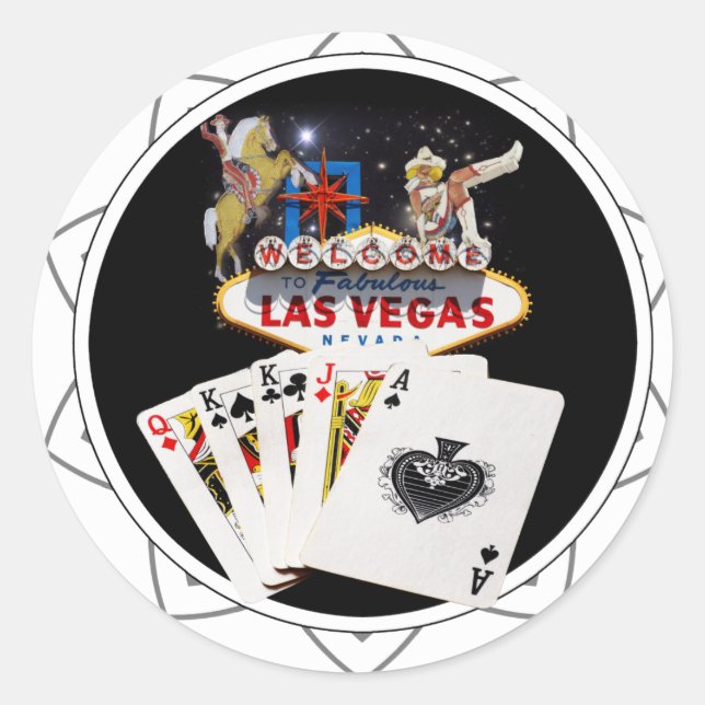Sticker Rond Chip Black Poker Affiche de bienvenue (Devant)