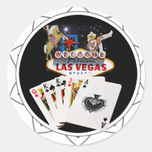 Sticker Rond Chip Black Poker Affiche de bienvenue