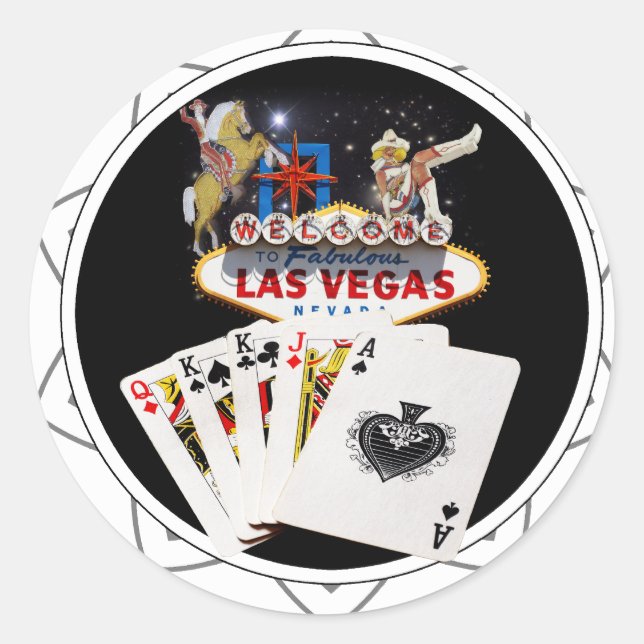 Sticker Rond Chip Black Poker Affiche de bienvenue (Devant)