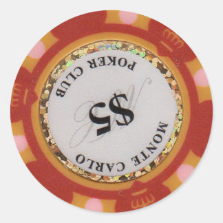 Sticker Rond Chip Casino pour pièces de monnaie Split, Super Tr