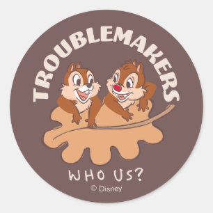 Sticker Rond Chip & Dale Troublemakers