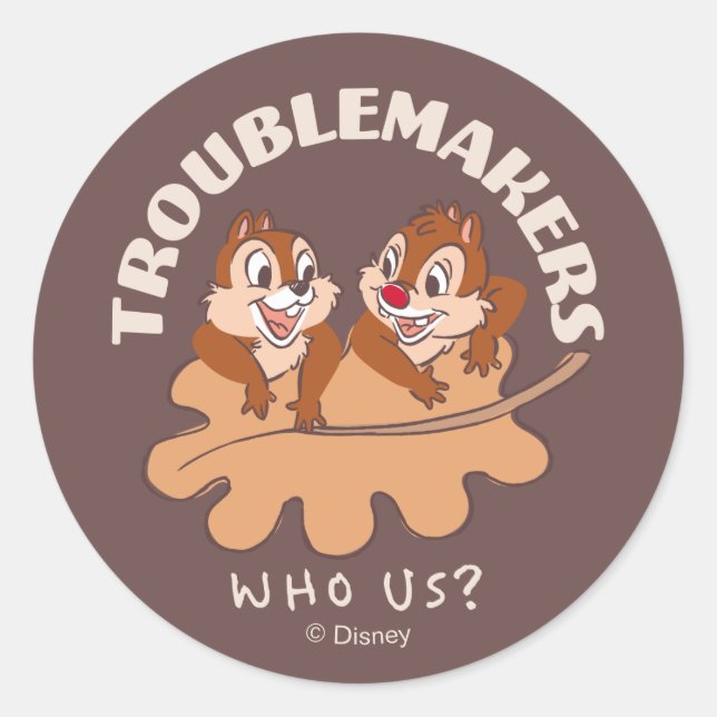 Sticker Rond Chip & Dale Troublemakers (Devant)