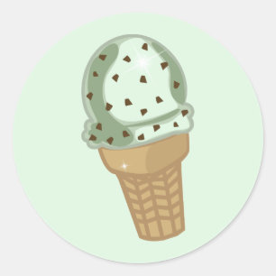 Sticker Rond Chip de chocolat à la menthe