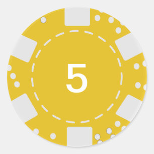 Sticker Rond Chip de poker jaune