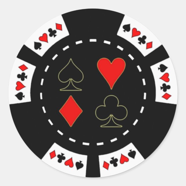 Sticker Rond Chip de poker pour cartes (Devant)