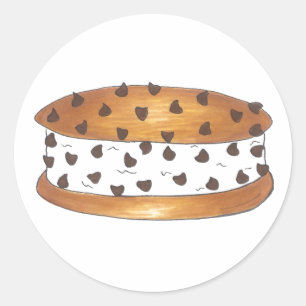 Sticker Rond Chipwich Chocolat Chip Cookie Sandwich à la crème