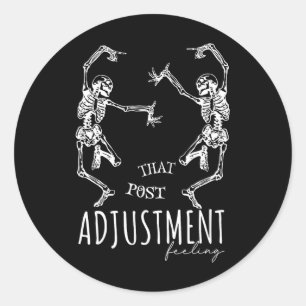 Sticker Rond Chiropracteur Danser Skeletons Qui Post Ajustement