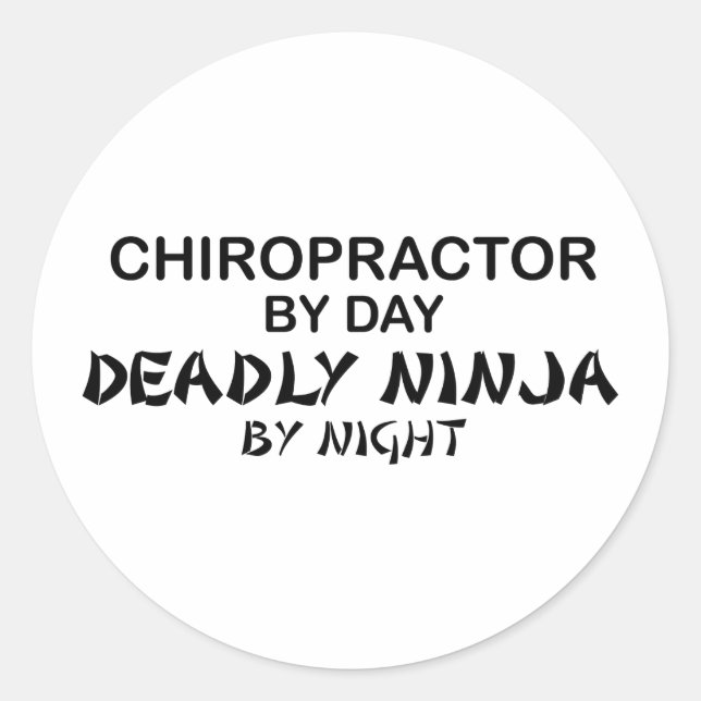 Sticker Rond Chiropracteur mort Ninja par nuit (Devant)
