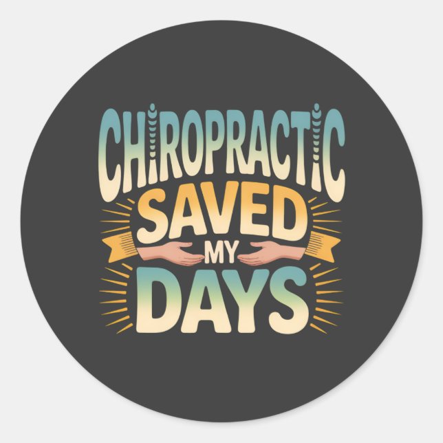 Sticker Rond Chiropractic Healing and Back Pain Relief (Devant)