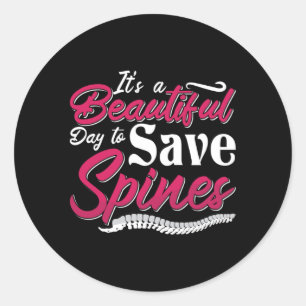 Sticker Rond Chiropratique C'est un beau jour Chiropraticien