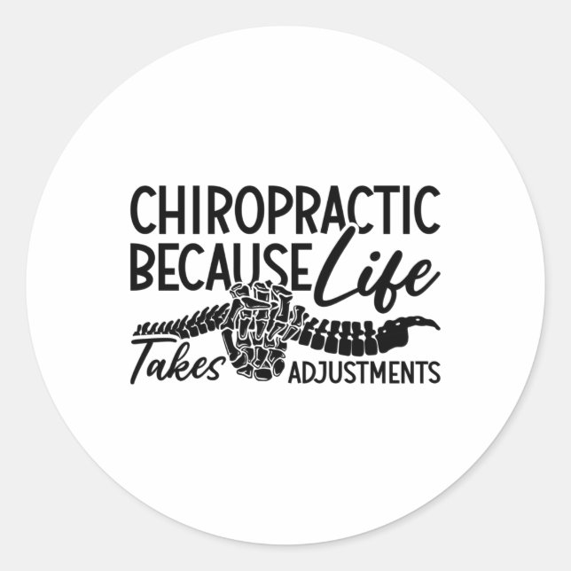 Sticker Rond Chiropratique Parce Que Vie Spine Chiro Chiroprati (Devant)