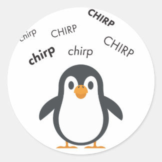 Sticker Rond Chirp Penguin Cute Emoji