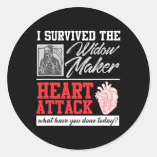 Sticker Rond Chirurgie cardiaque Survivor Veuve Maker Attaque c