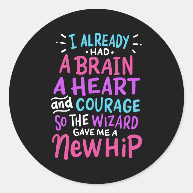 Sticker Rond Chirurgie de remplacement de hanche de titane Humo (Devant)