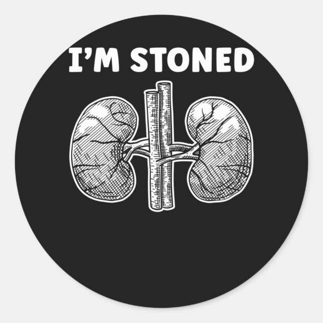 Sticker Rond Chirurgie en pierre de rein drôle (Devant)