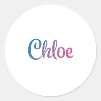 Sticker Rond Chloe élégant Cursive