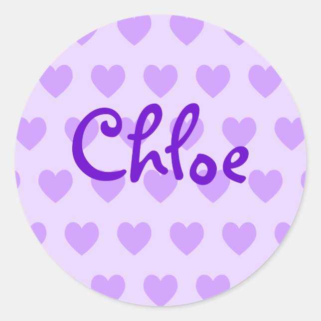 Sticker Rond Chloe en violet (Devant)